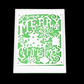 Веселая Рождественская елка Трафарет для резки металла, альбом для скрапбукинга, Бумажная открытка, шаблон, форма для тиснения, ремесленное украшение