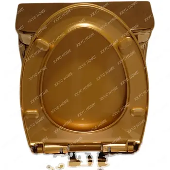 Золотая крышка для унитаза Универсальная Кольцевая подставка для унитаза с медленным опусканием и отключением звука УФ-фурнитура для унитаза Closestool